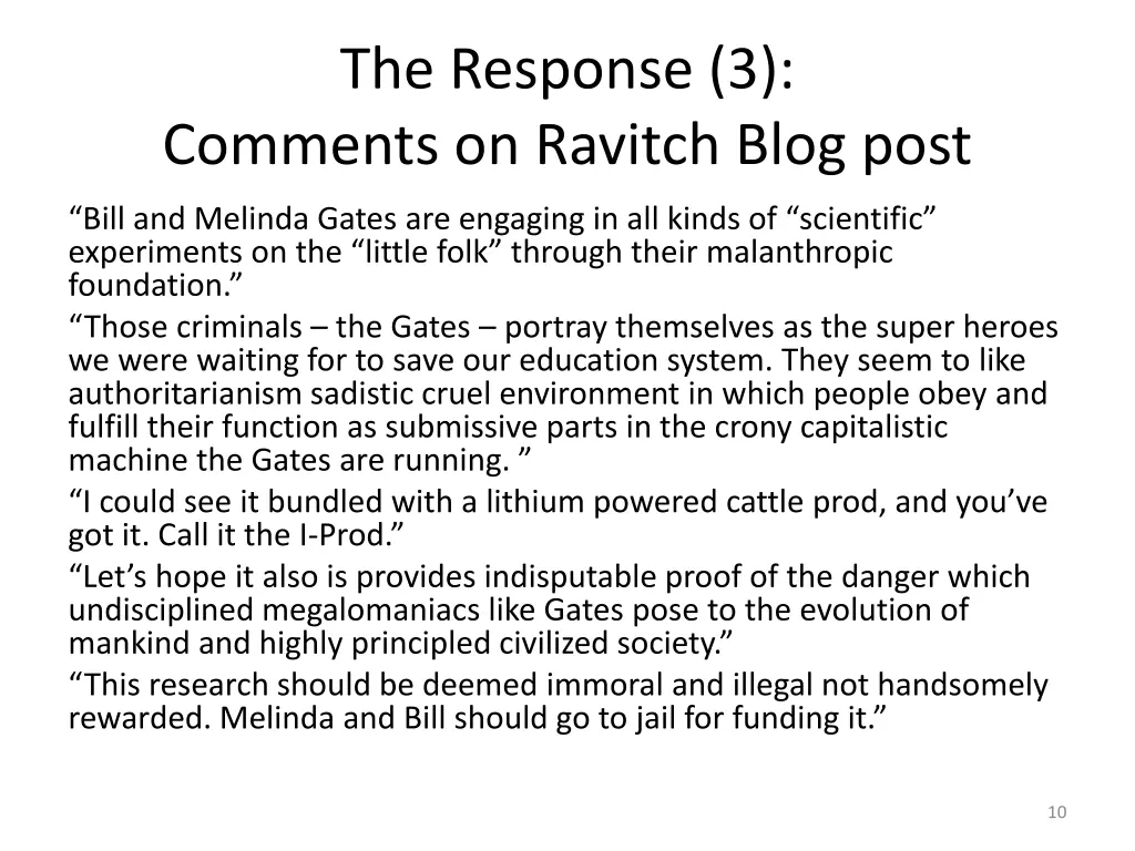 the response 3 comments on ravitch blog post