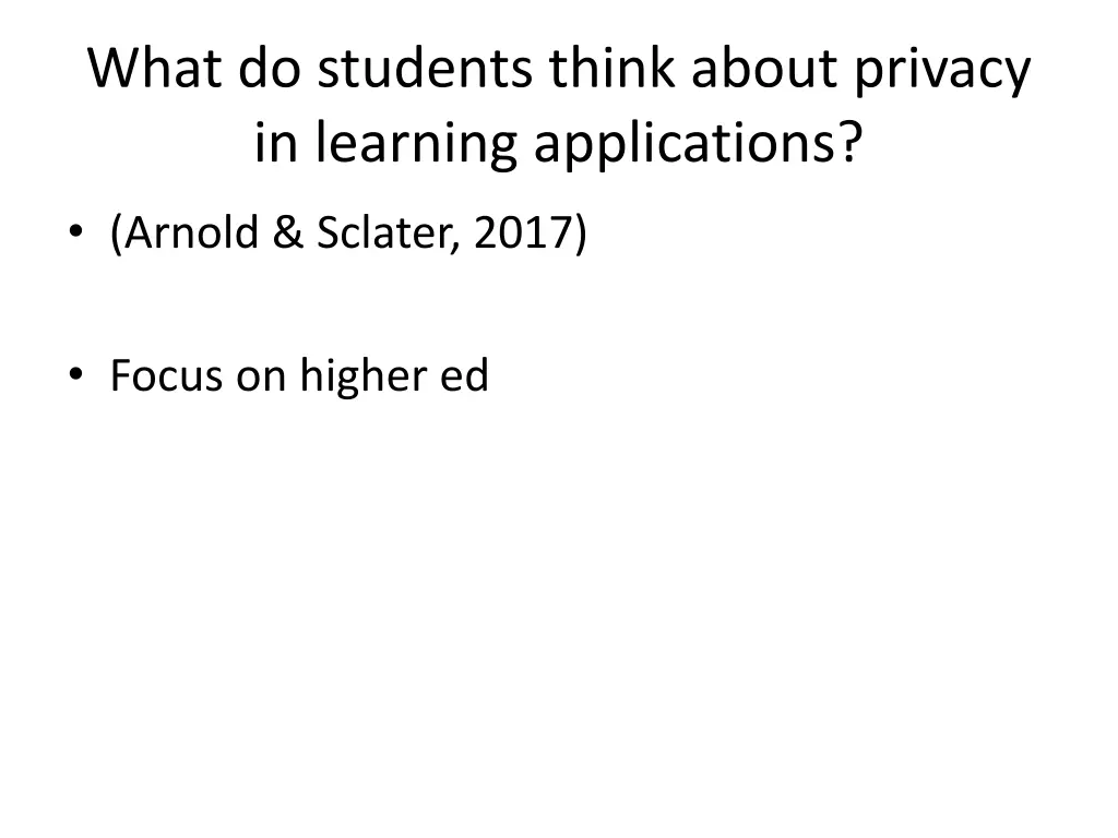 what do students think about privacy in learning