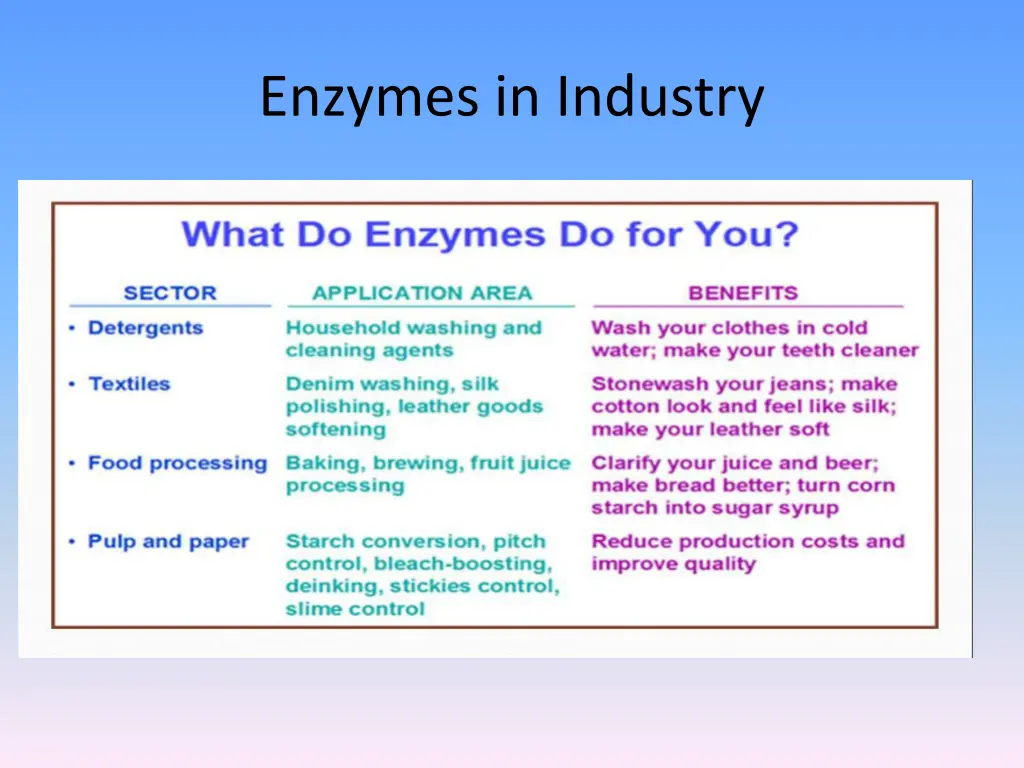 enzymes in industry