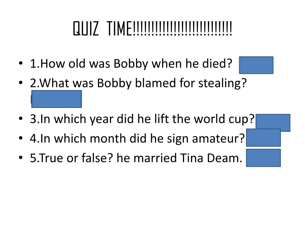 quiz time