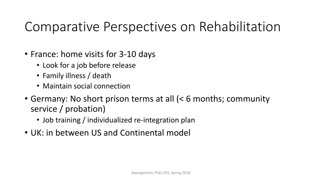 comparative perspectives on rehabilitation