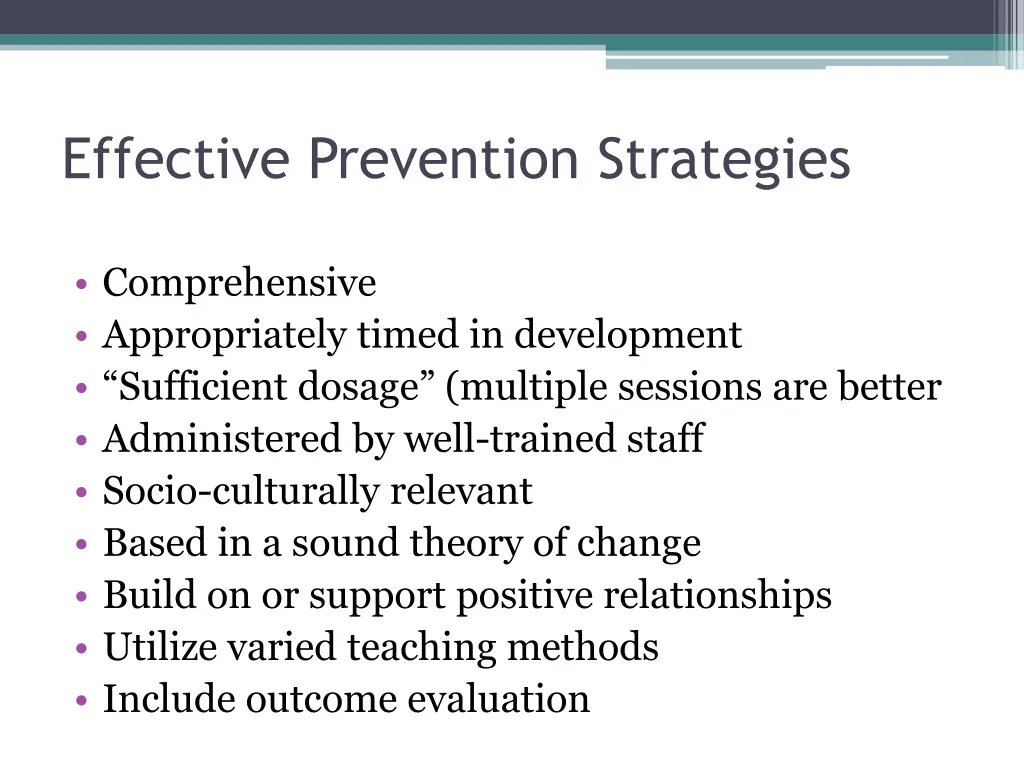 effective prevention strategies