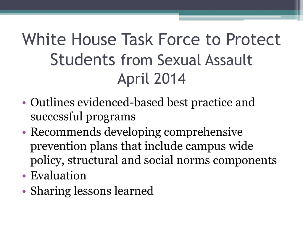 white house task force to protect students from