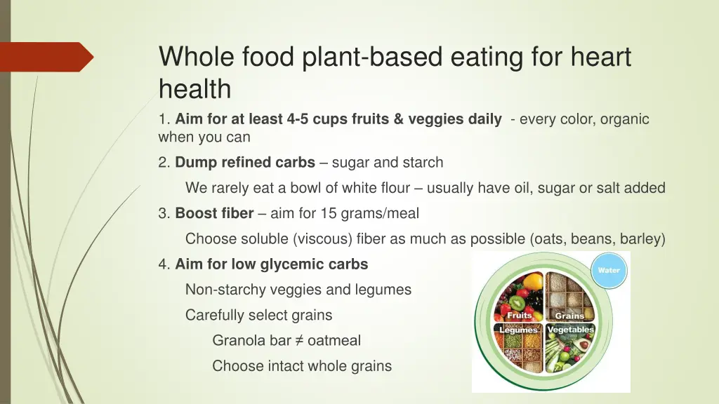 whole food plant based eating for heart health