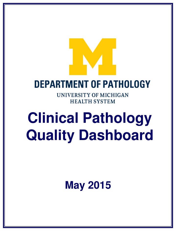 clinical pathology quality dashboard