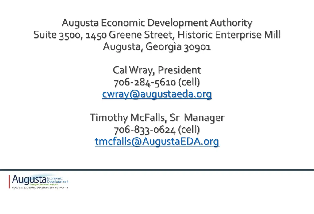 augusta economic development authority suite 3500