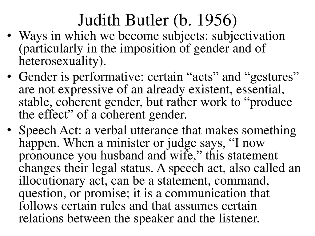 judith butler b 1956 ways in which we become