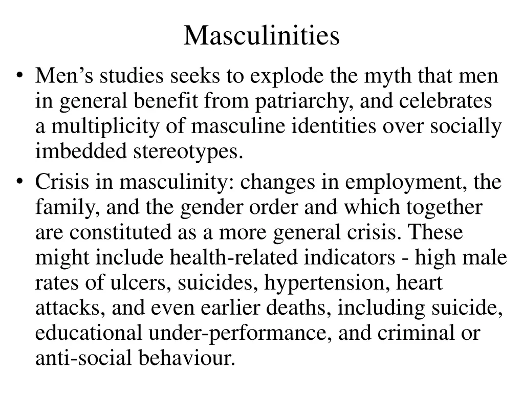 masculinities