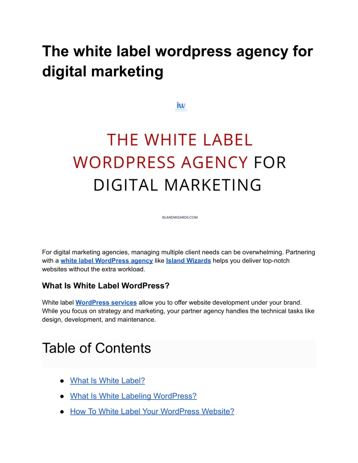 the white label wordpress agency for digital