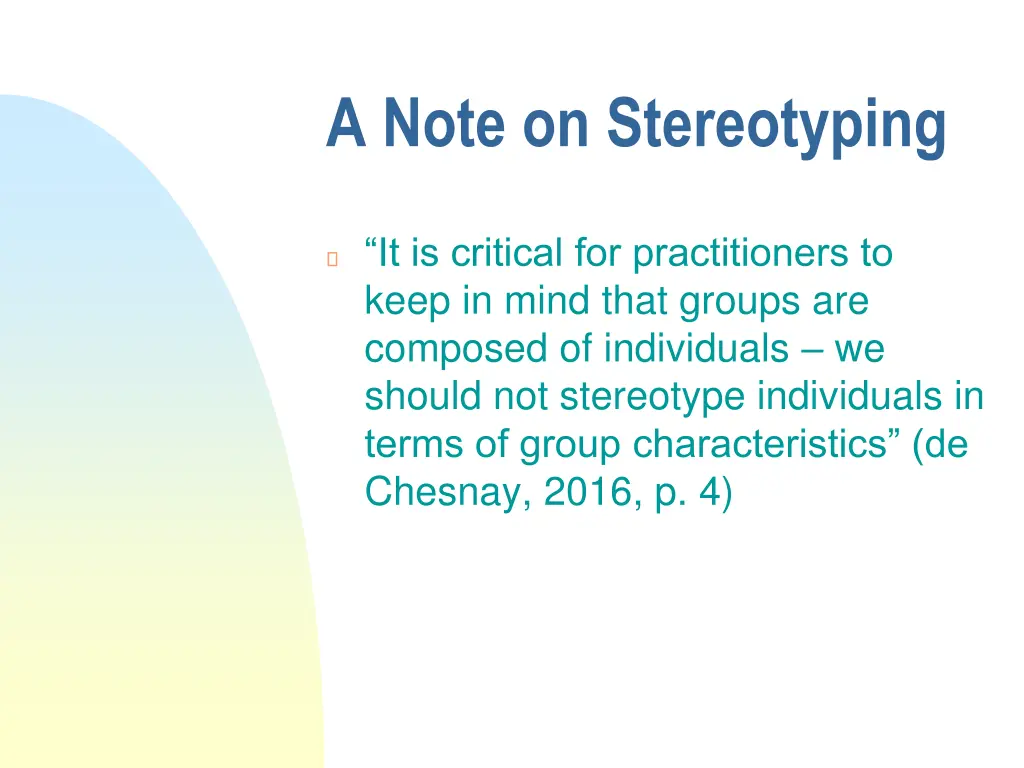 a note on stereotyping