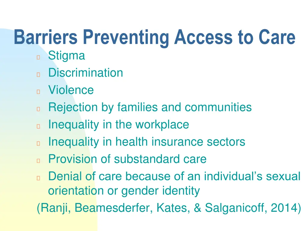 barriers preventing access to care stigma