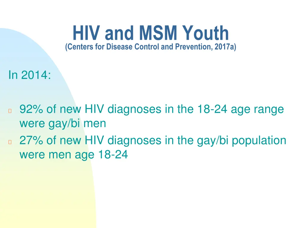 hiv and msm youth centers for disease control