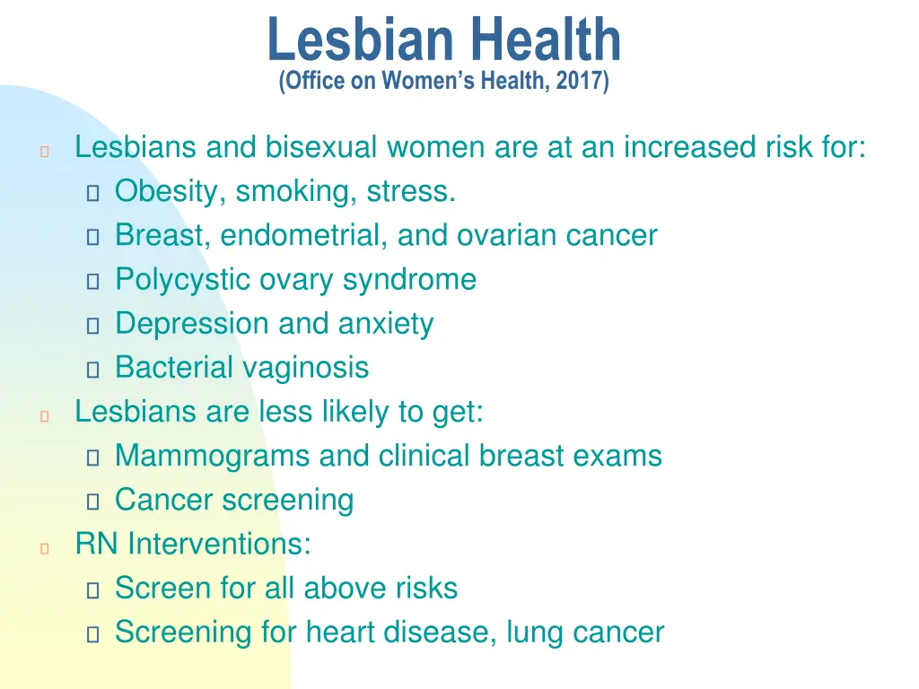 lesbian health office on women s health 2017