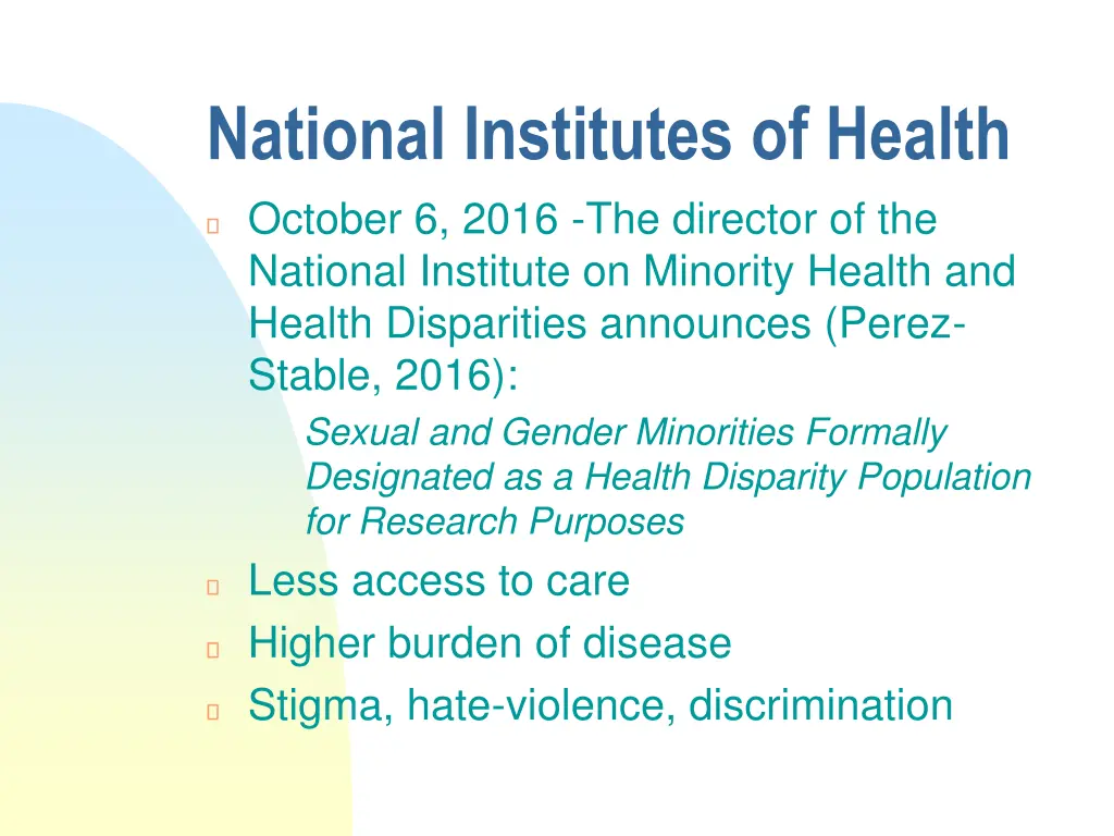 national institutes of health october 6 2016