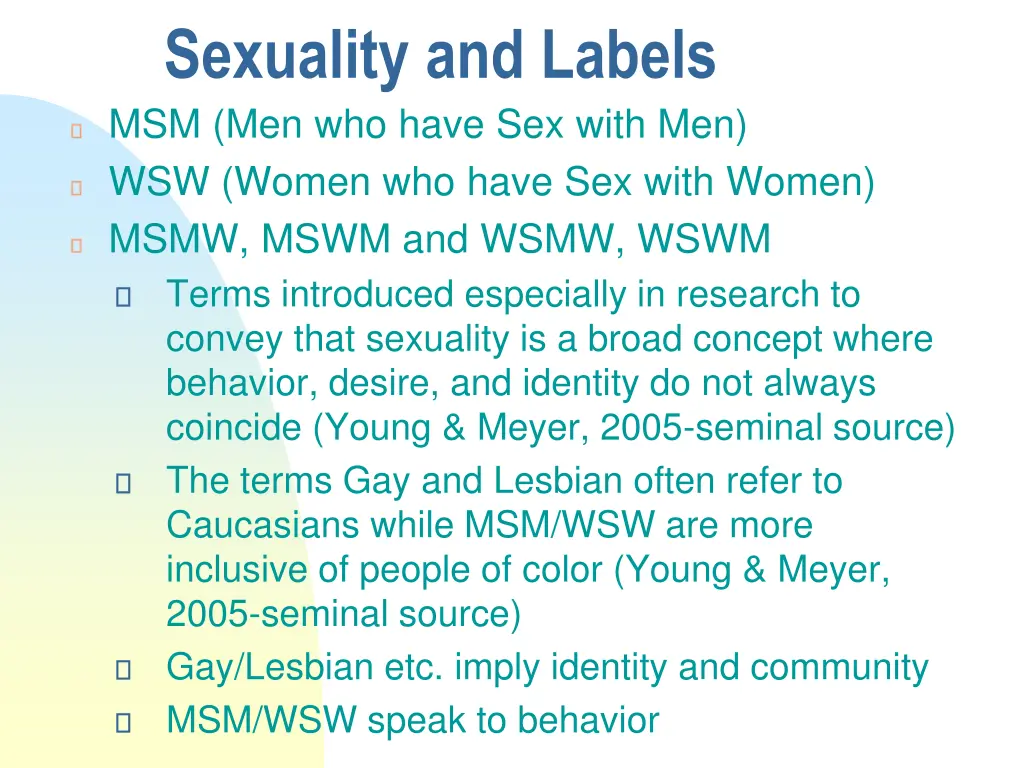 sexuality and labels msm men who have sex with