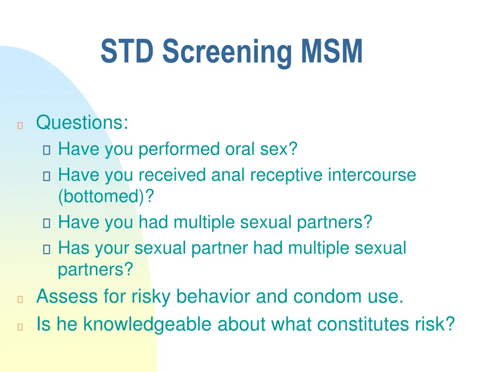 std screening msm