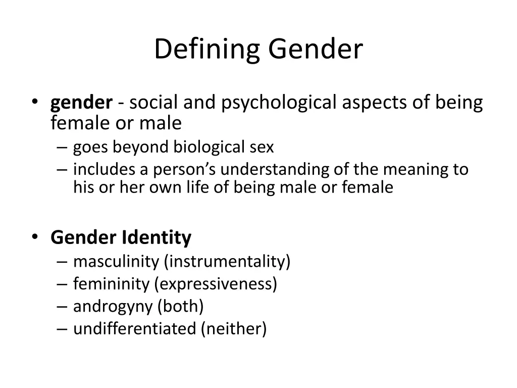 defining gender