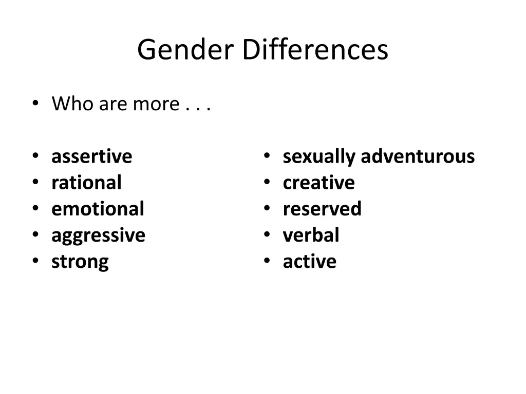 gender differences 1