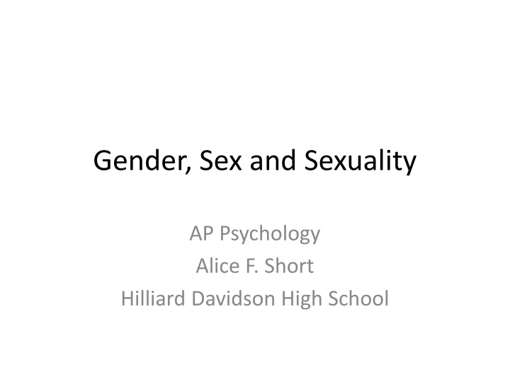 gender sex and sexuality