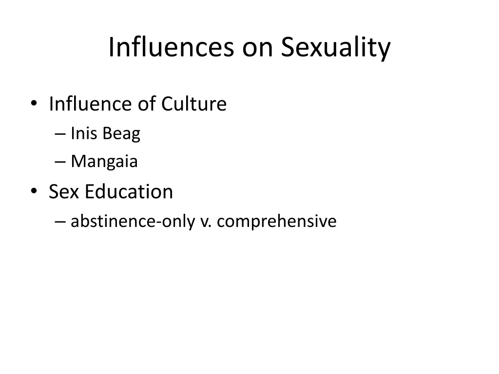 influences on sexuality