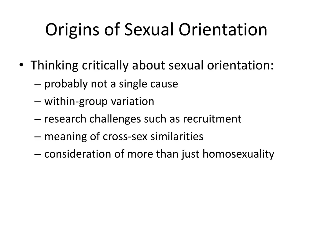 origins of sexual orientation