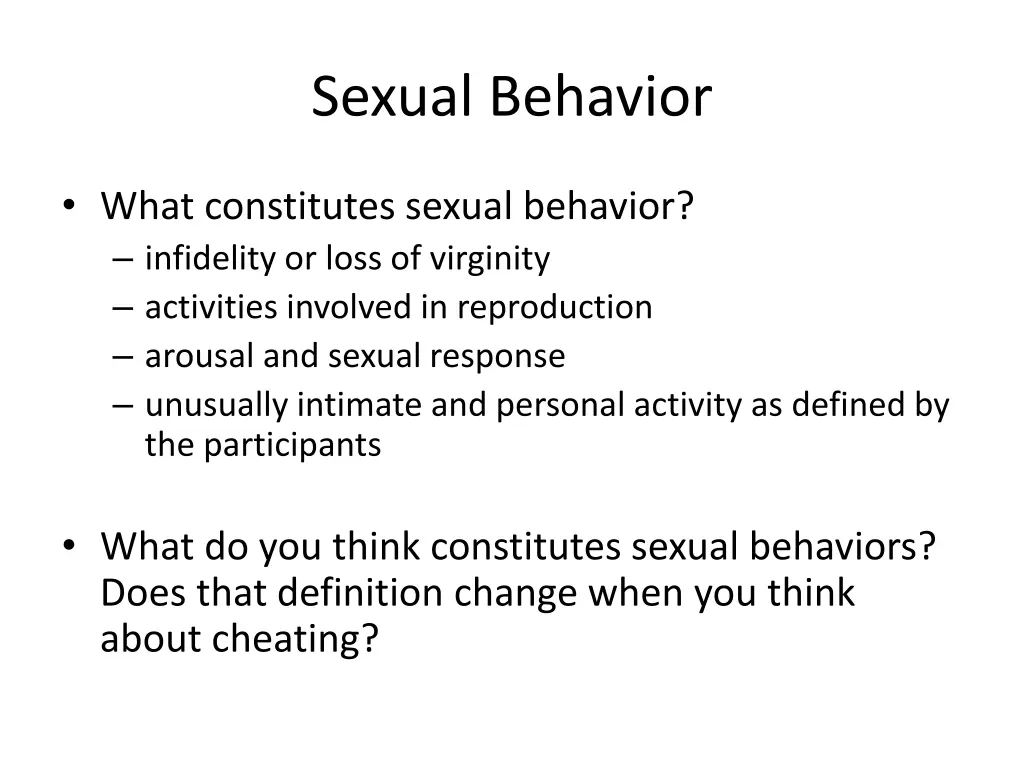 sexual behavior