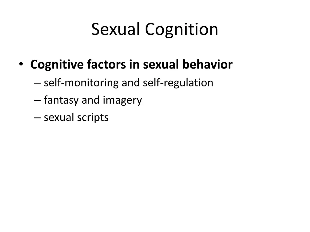 sexual cognition