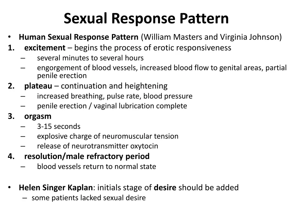 sexual response pattern human sexual response