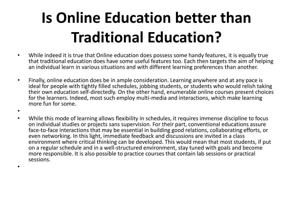 is online education better than traditional