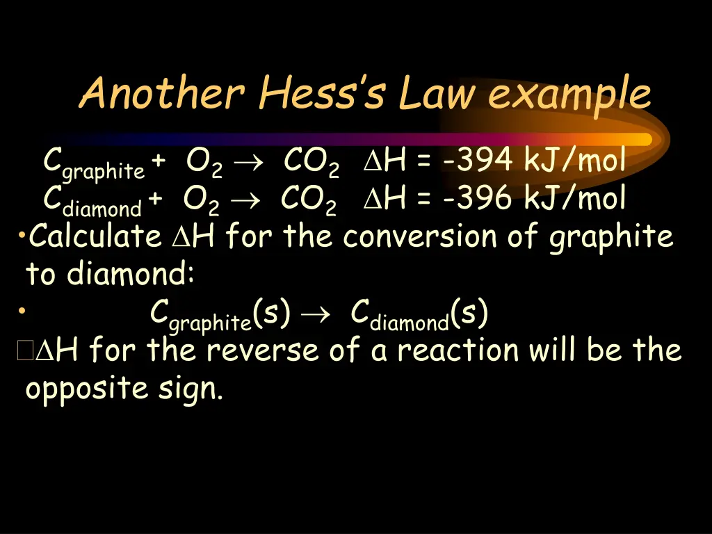 another hess s law example c graphite