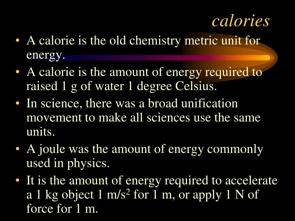 calories