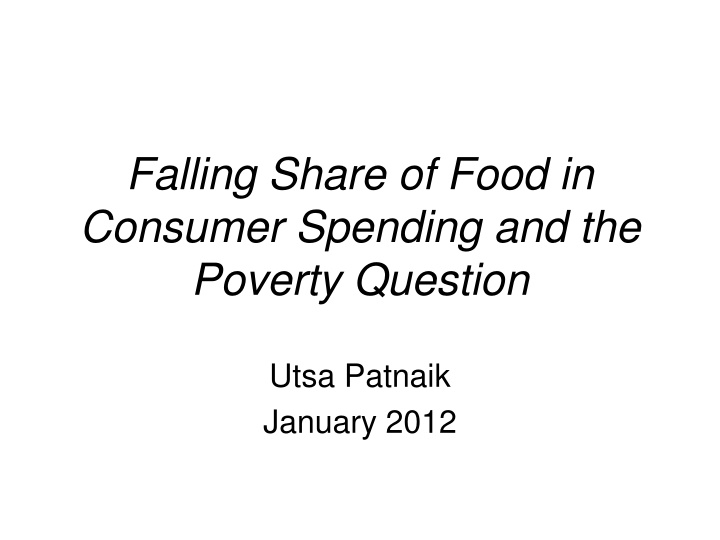 falling share of food in consumer spending