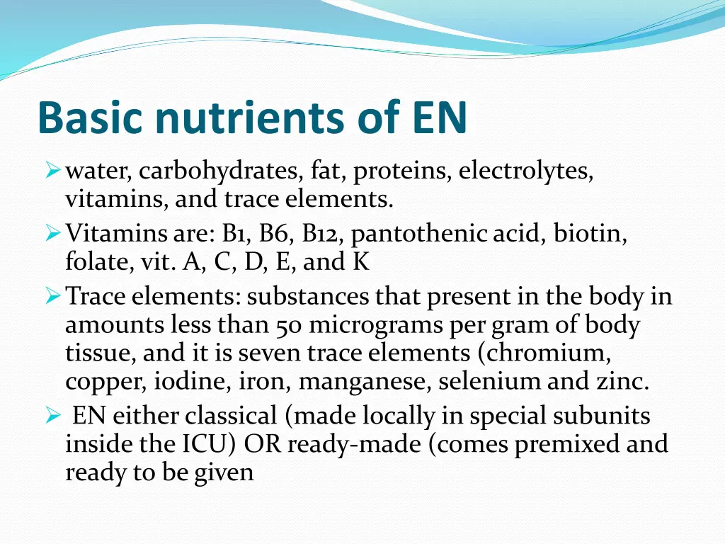 basic nutrients of en water carbohydrates