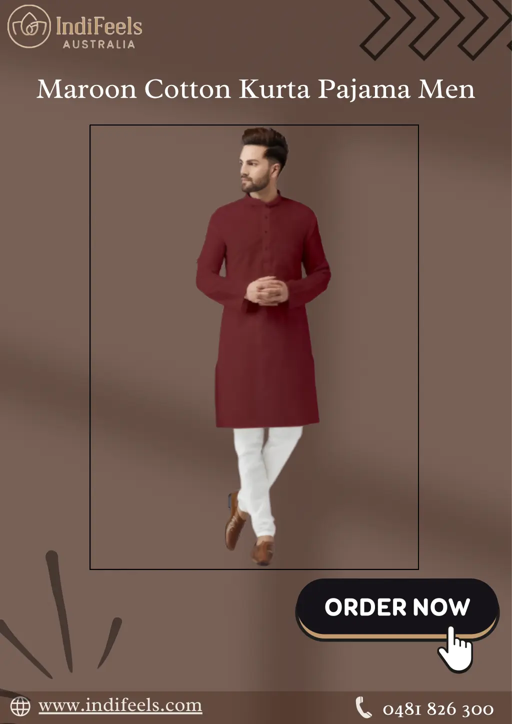 maroon cotton kurta pajama men