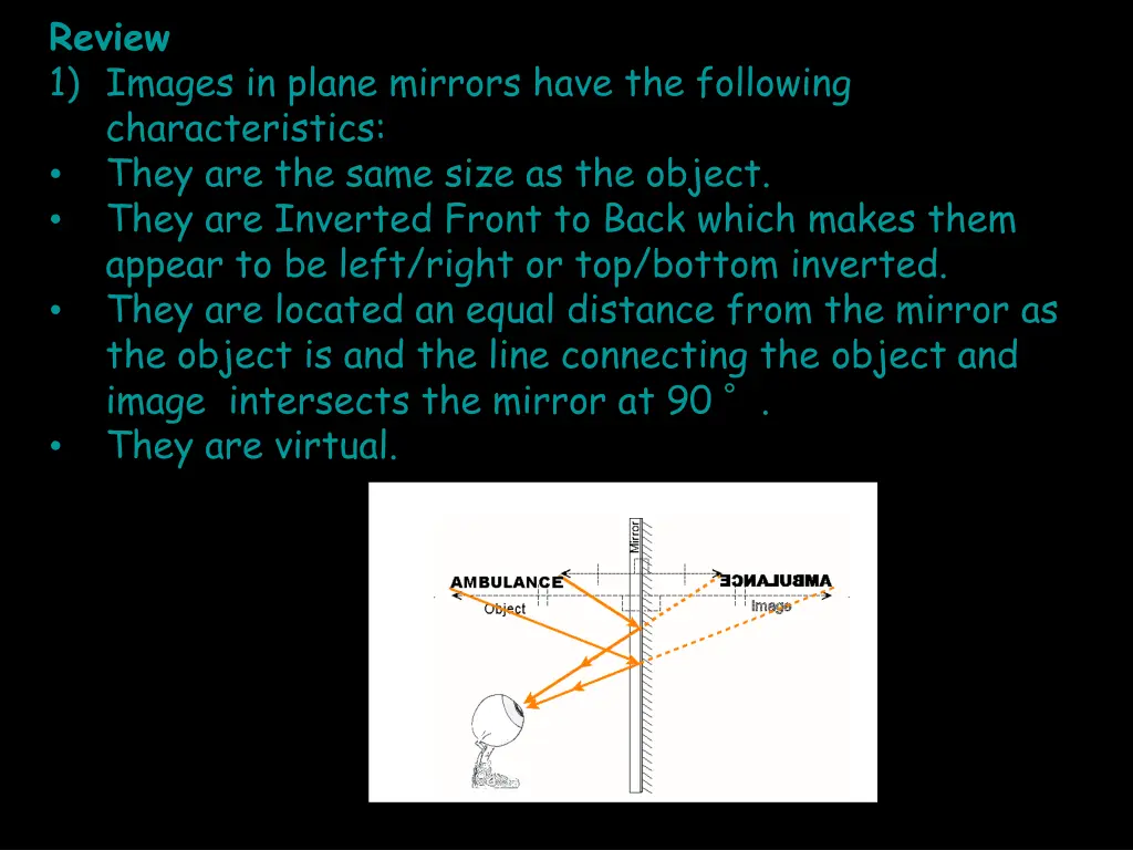 review 1 images in plane mirrors have