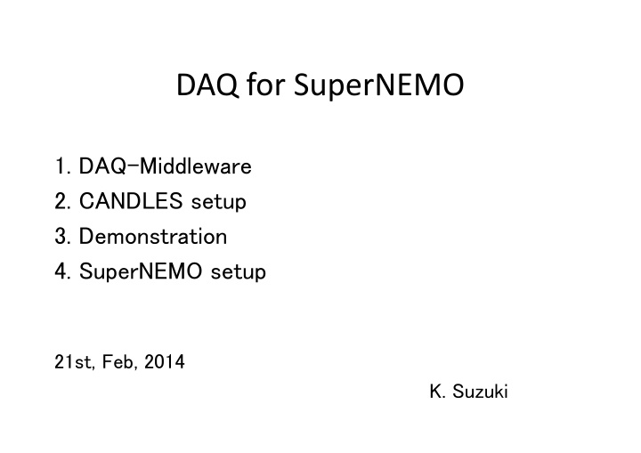 daq for supernemo