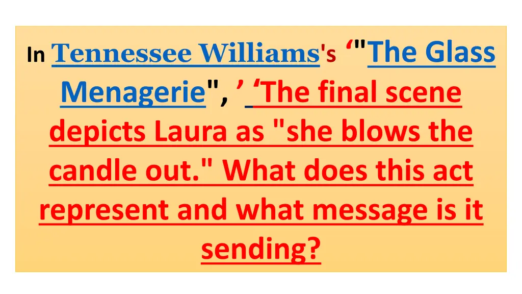 in tennessee williams s the glass menagerie