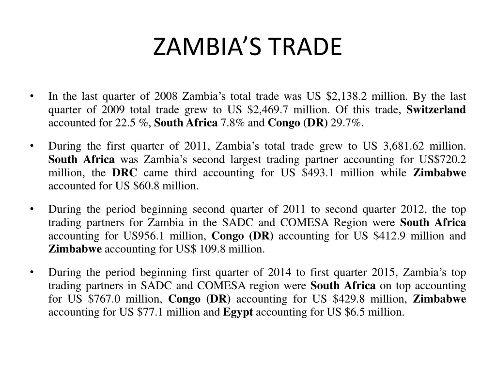 zambia s trade