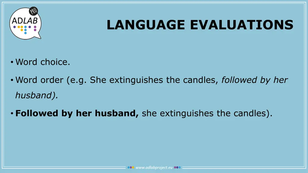 language evaluations