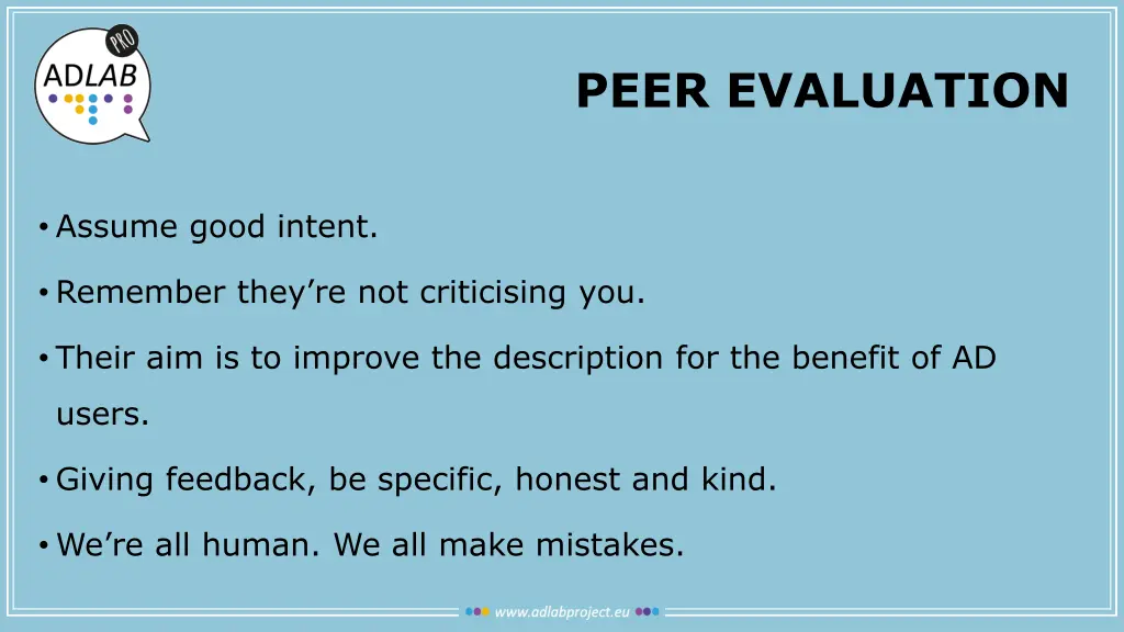 peer evaluation