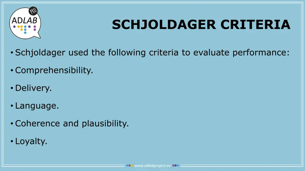 schjoldager criteria