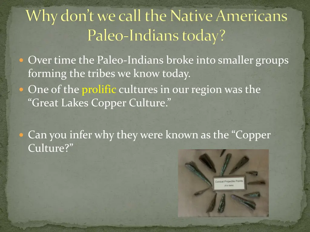 why don t we call the native americans paleo