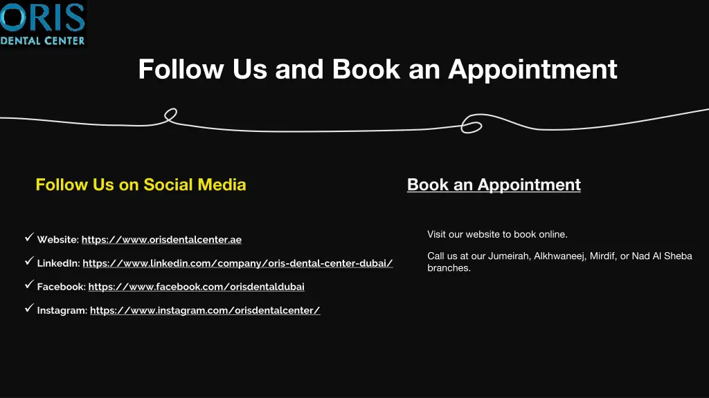 follow us and book an appointment