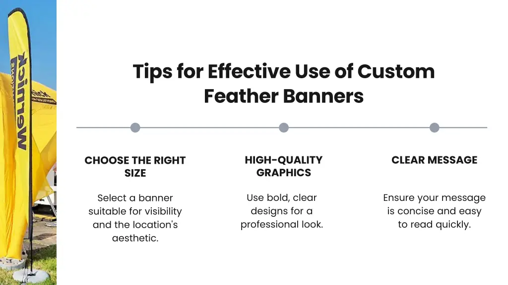 tips for effective use of custom feather banners