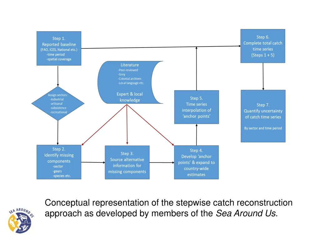 conceptual representation of the stepwise catch