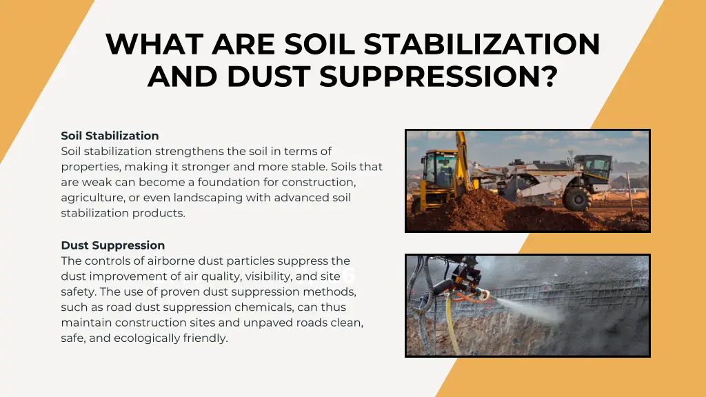 what are soil stabilization and dust suppression