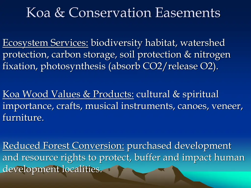 koa conservation easements