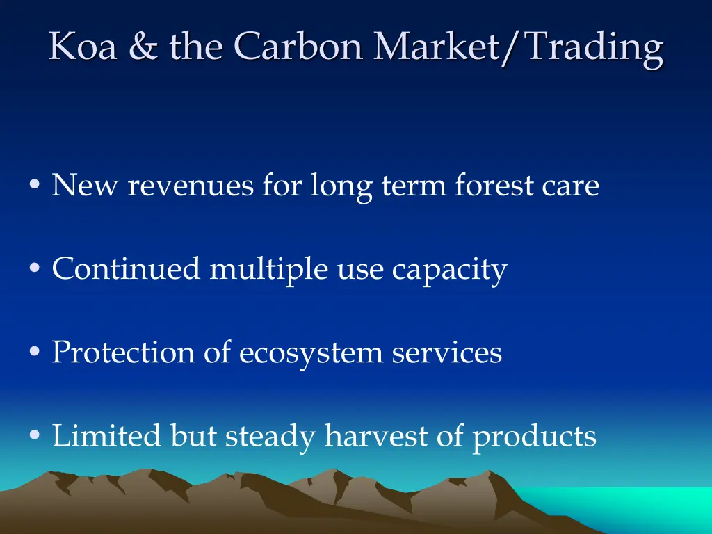 koa the carbon market trading