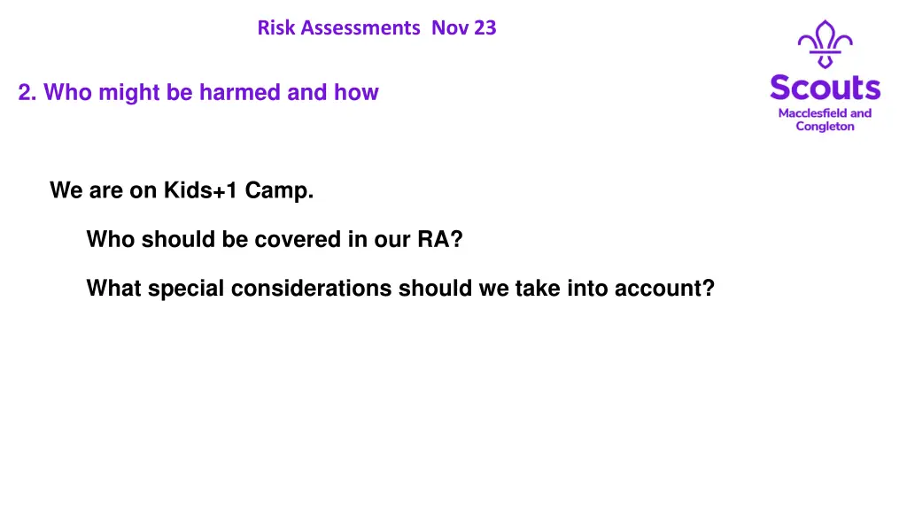 risk assessments nov 23 11