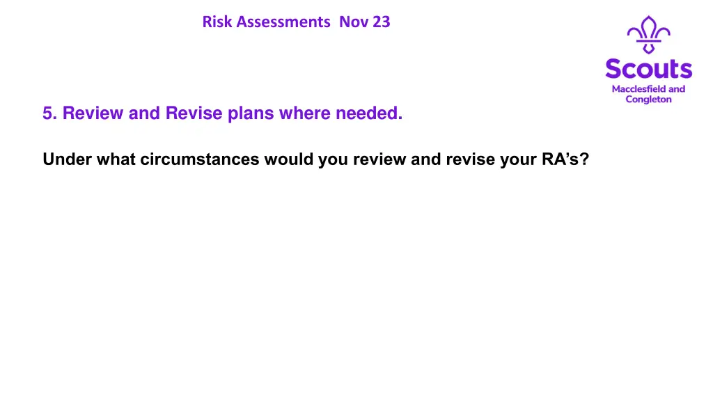 risk assessments nov 23 22